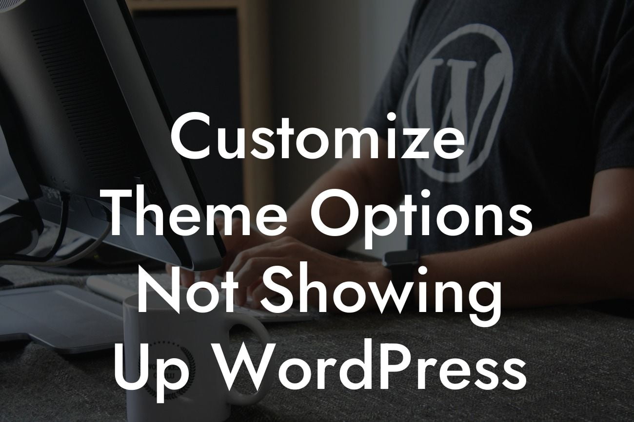 Customize Theme Options Not Showing Up WordPress