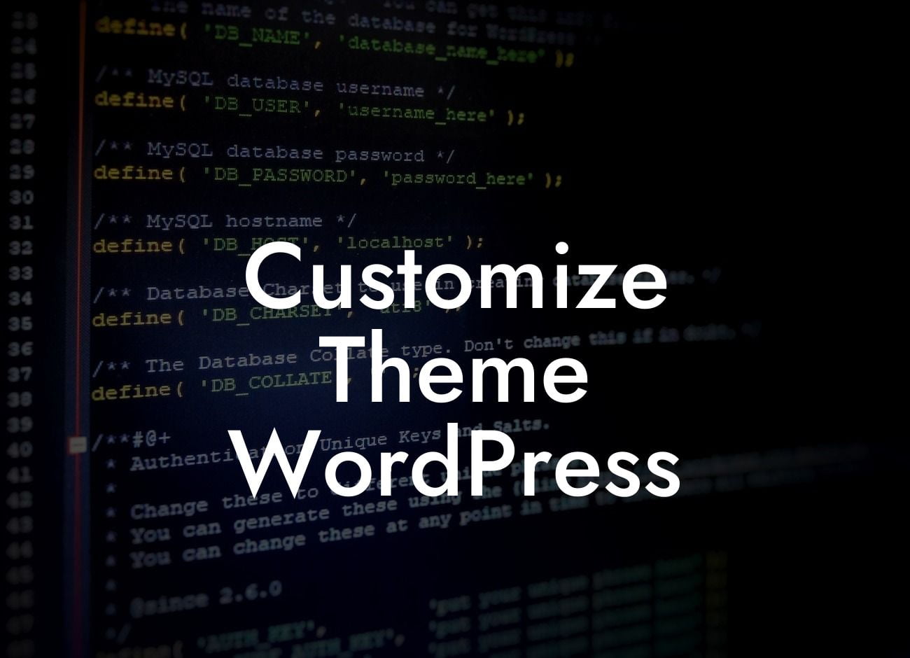 Customize Theme WordPress