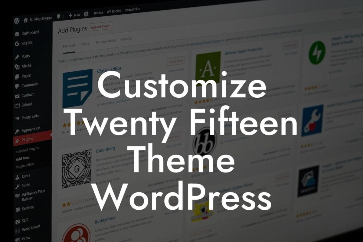 Customize Twenty Fifteen Theme WordPress