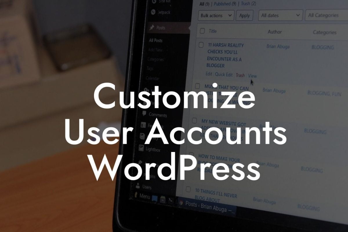 Customize User Accounts WordPress