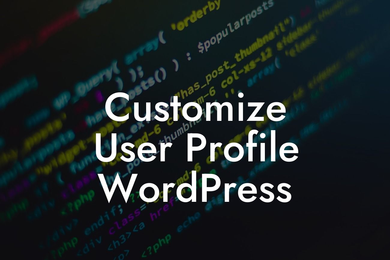 Customize User Profile WordPress