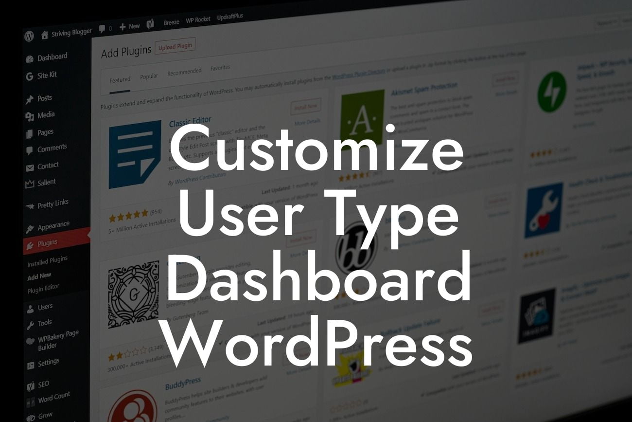 Customize User Type Dashboard WordPress