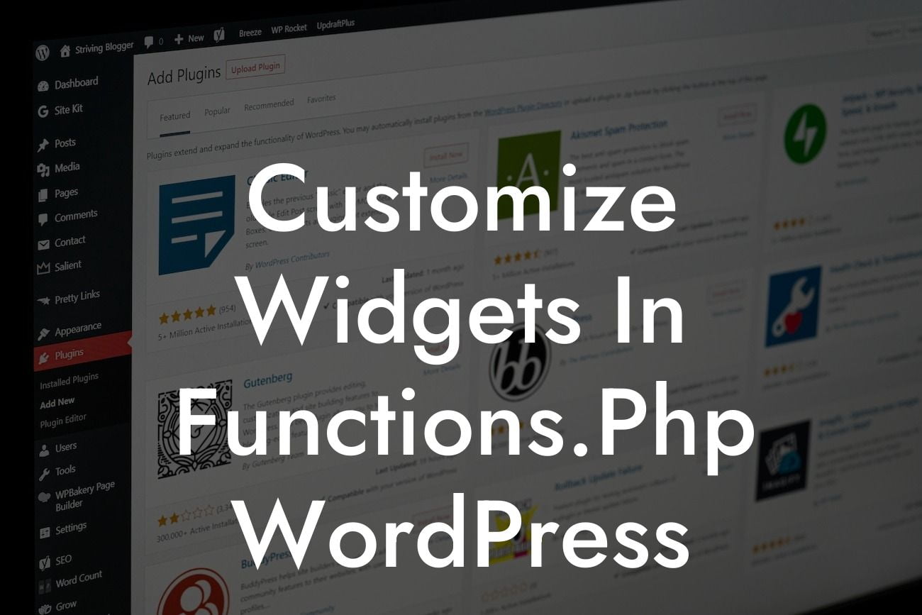 Customize Widgets In Functions.Php WordPress