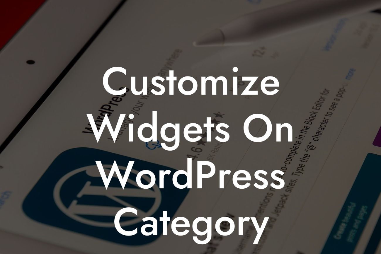 Customize Widgets On WordPress Category