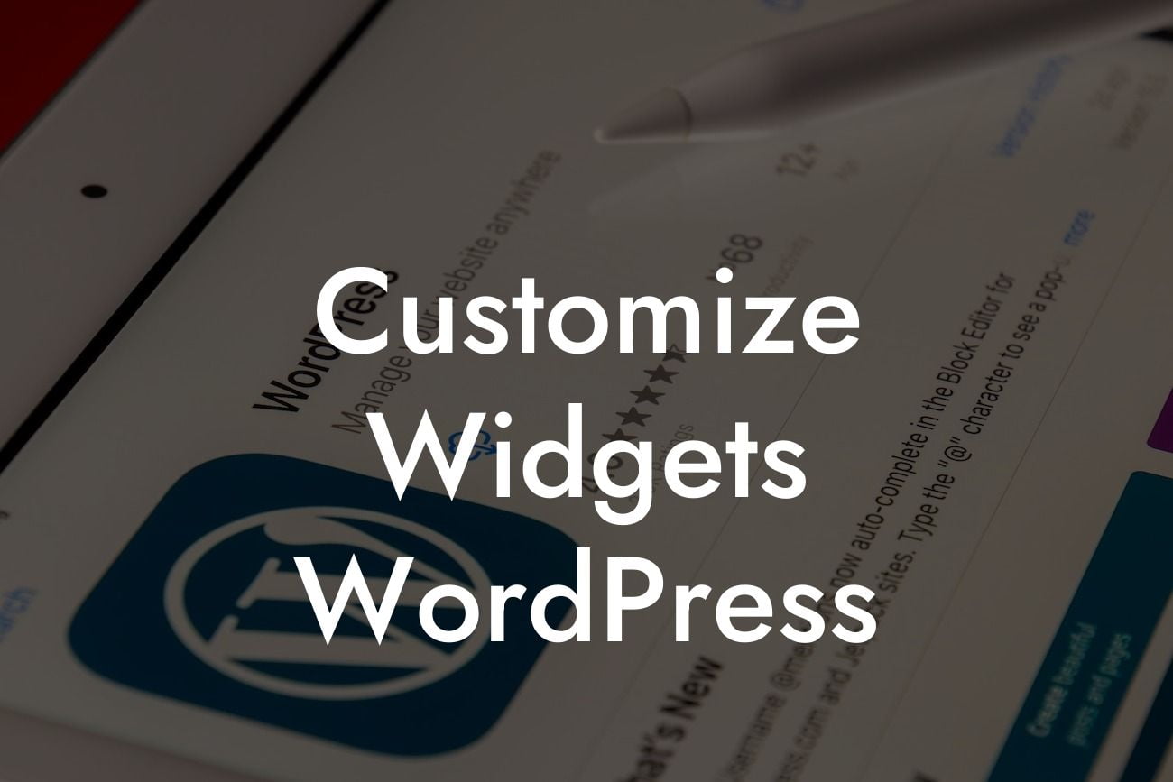 Customize Widgets WordPress