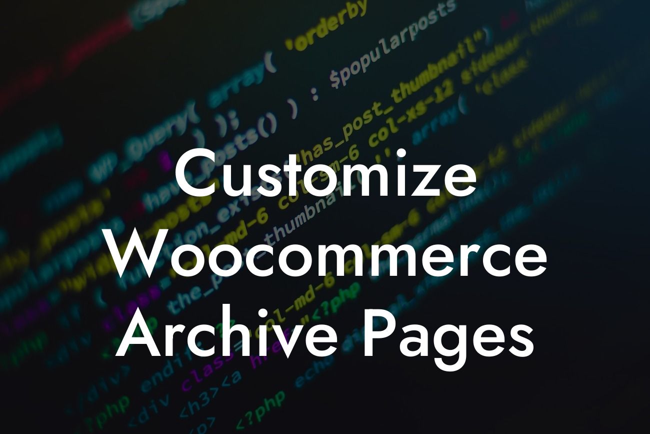 Customize Woocommerce Archive Pages