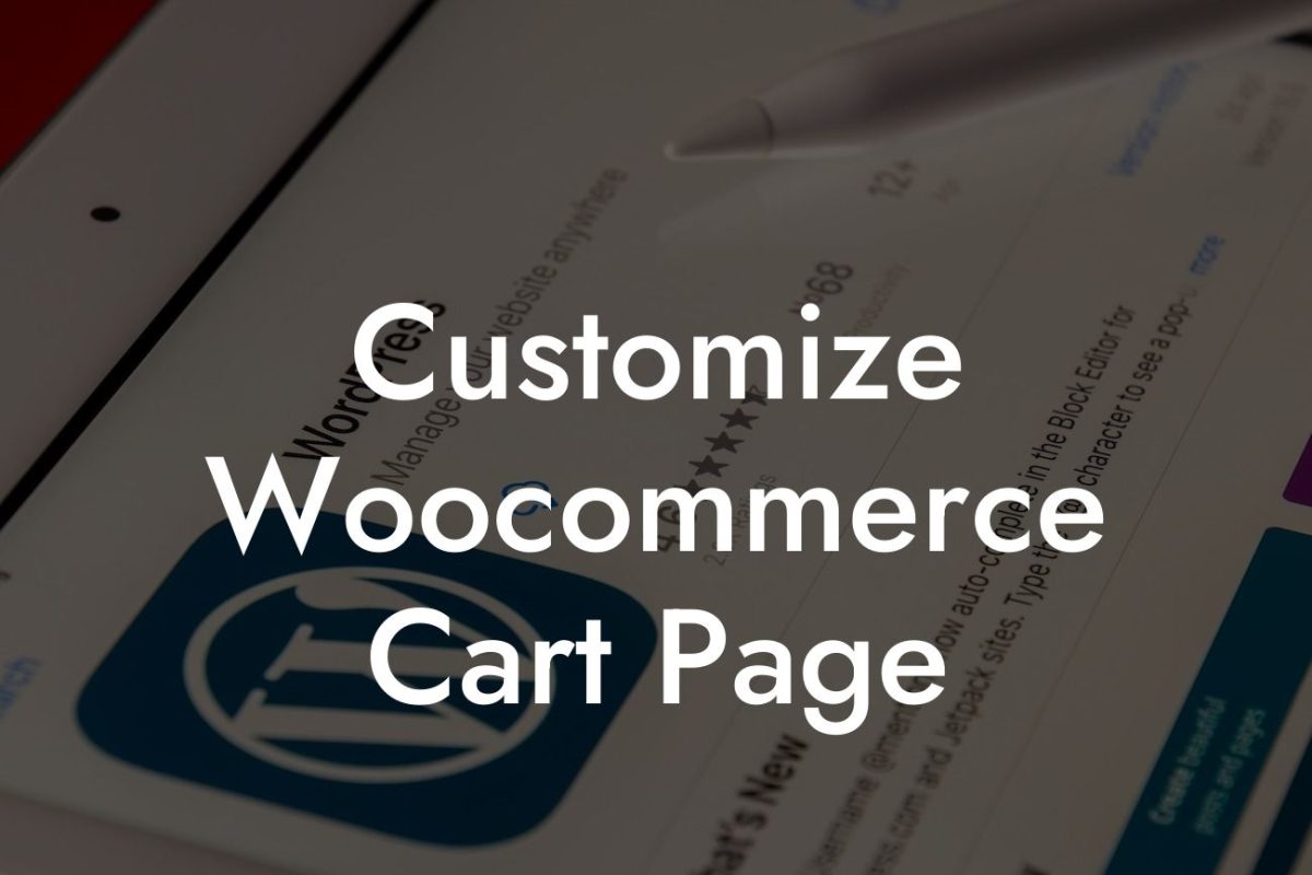 Customize Woocommerce Cart Page