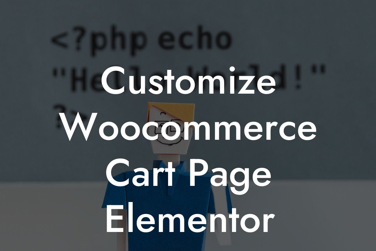 Customize Woocommerce Cart Page Elementor