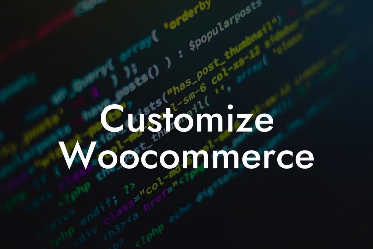 Customize Woocommerce