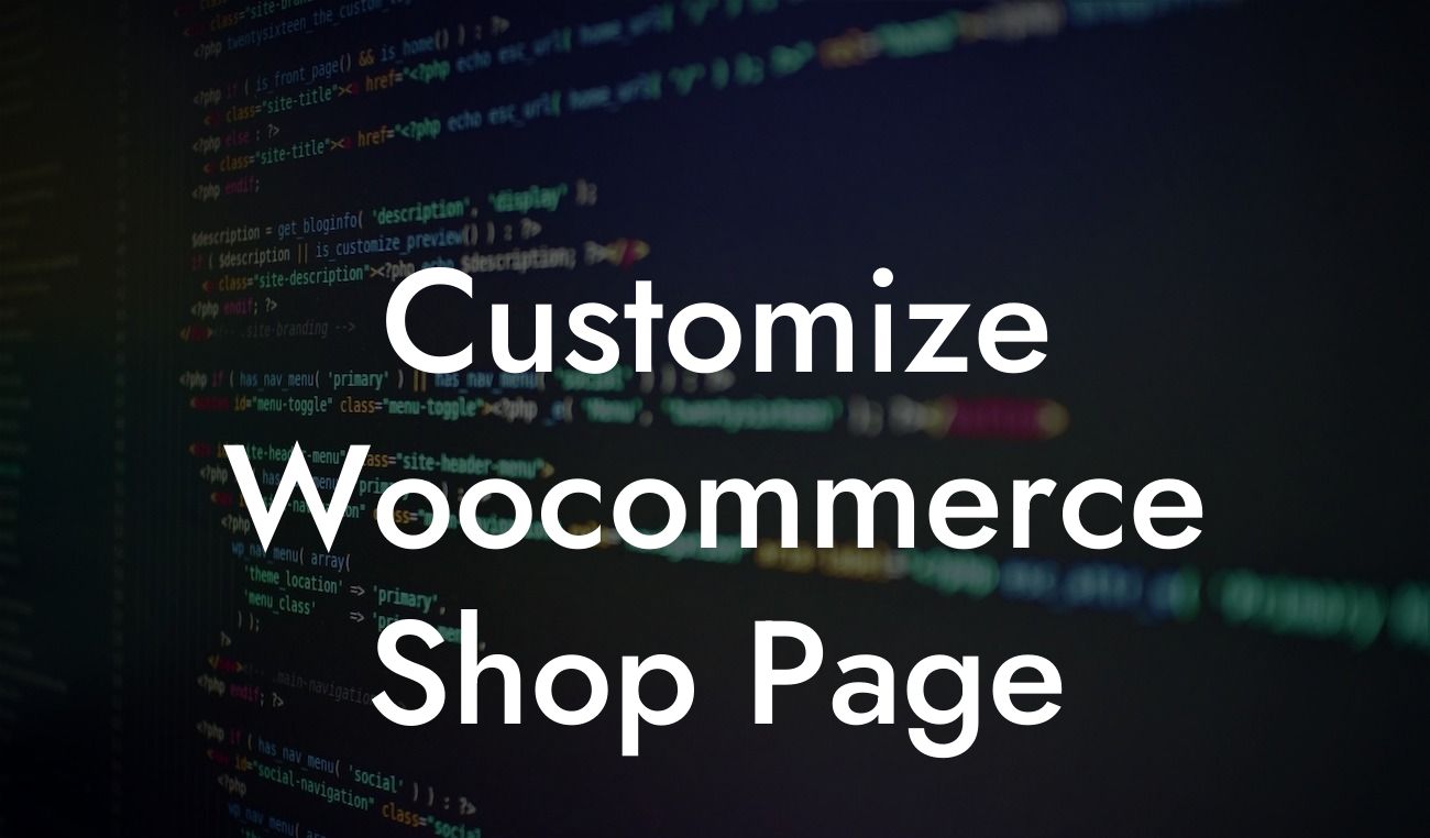 Customize Woocommerce Shop Page