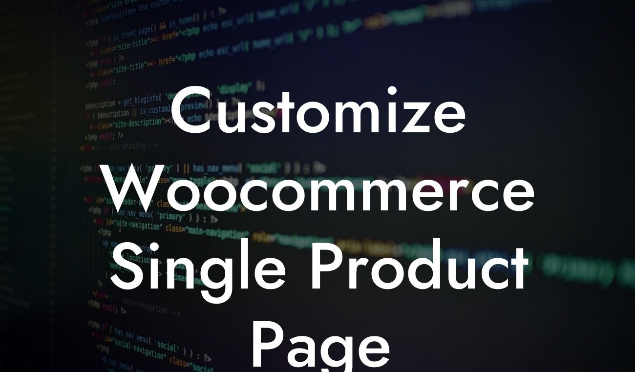 Customize Woocommerce Single Product Page