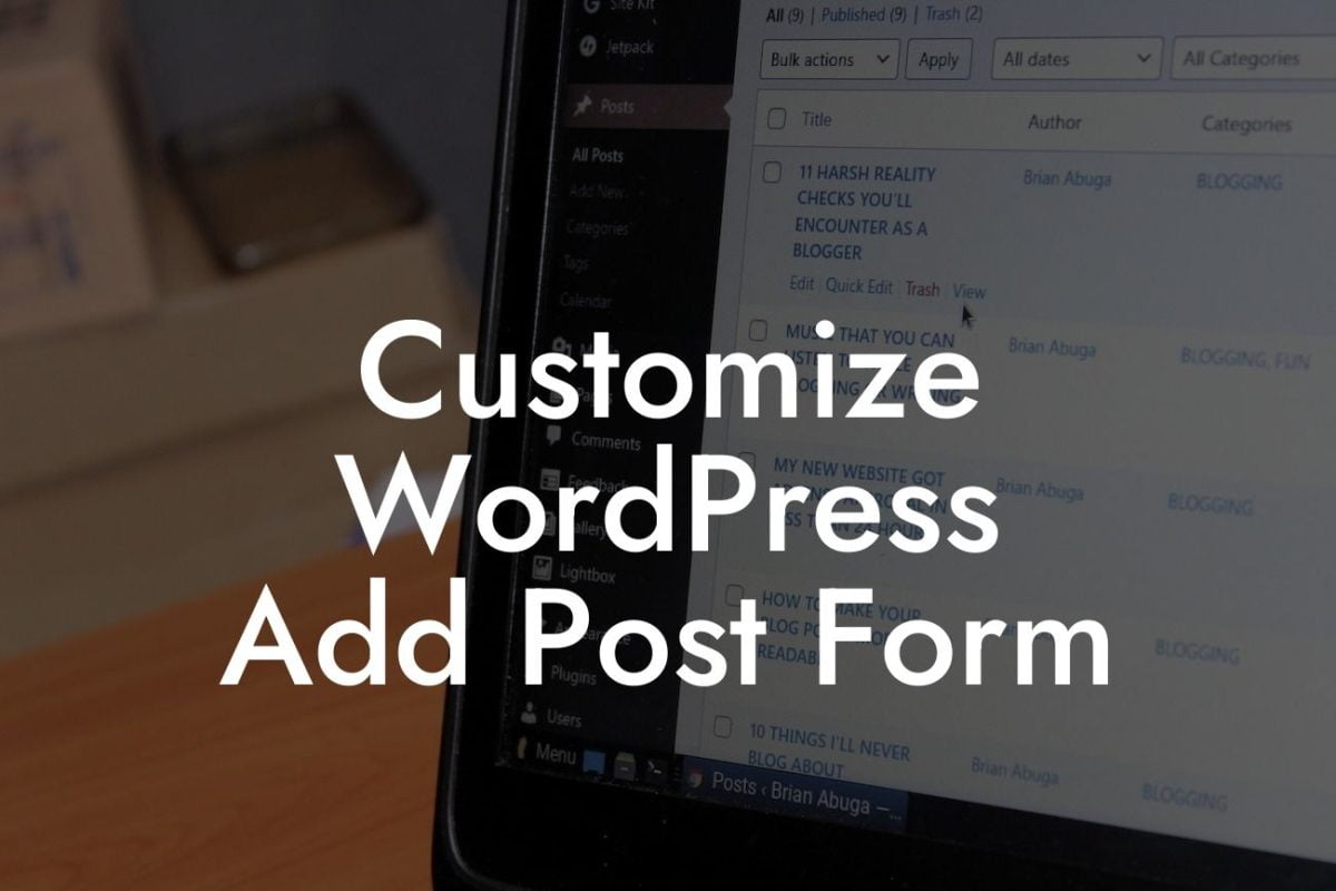 Customize WordPress Add Post Form