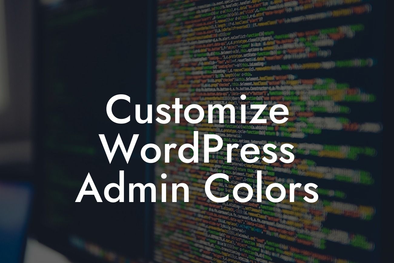 Customize WordPress Admin Colors