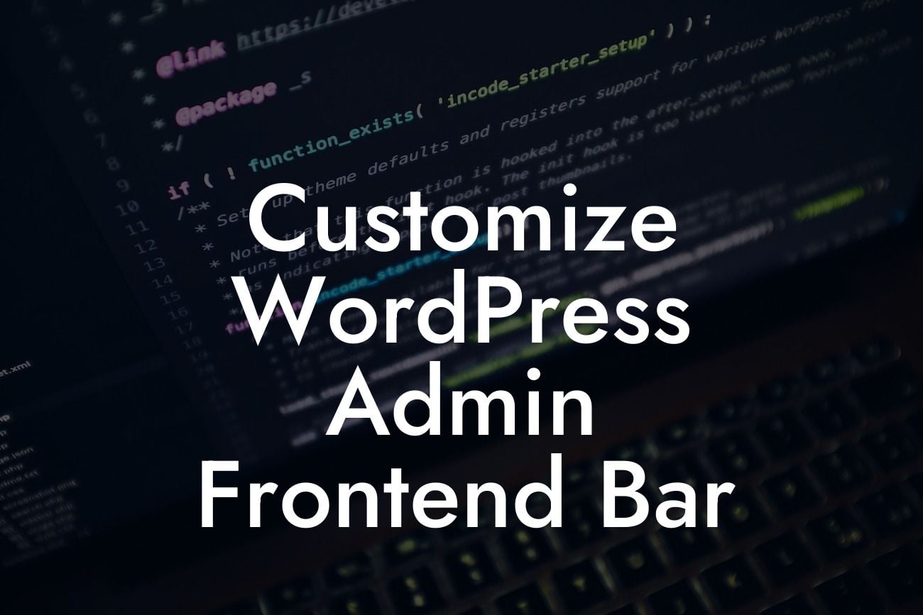 Customize WordPress Admin Frontend Bar