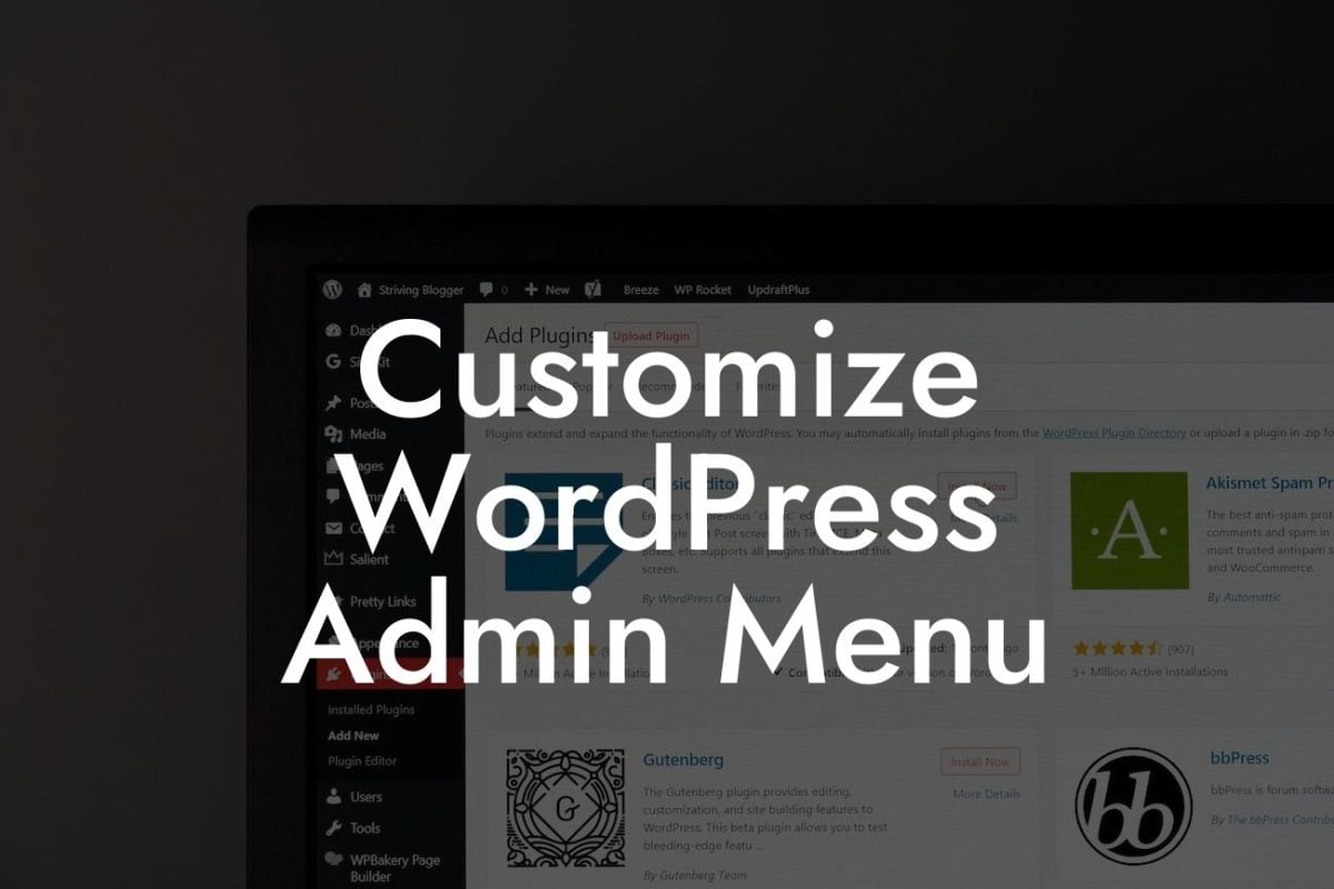 Customize WordPress Admin Menu