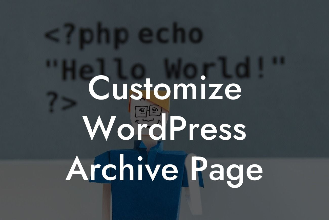 Customize WordPress Archive Page
