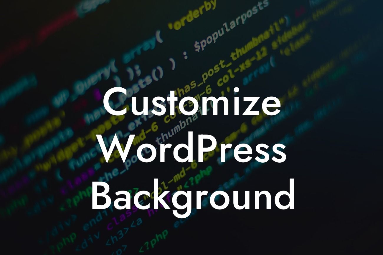 Customize WordPress Background