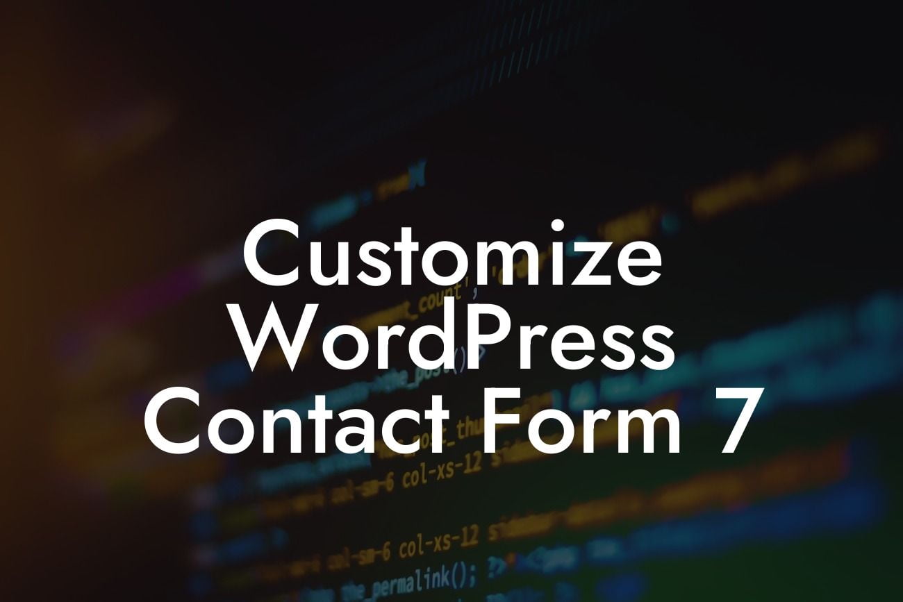 Customize WordPress Contact Form 7