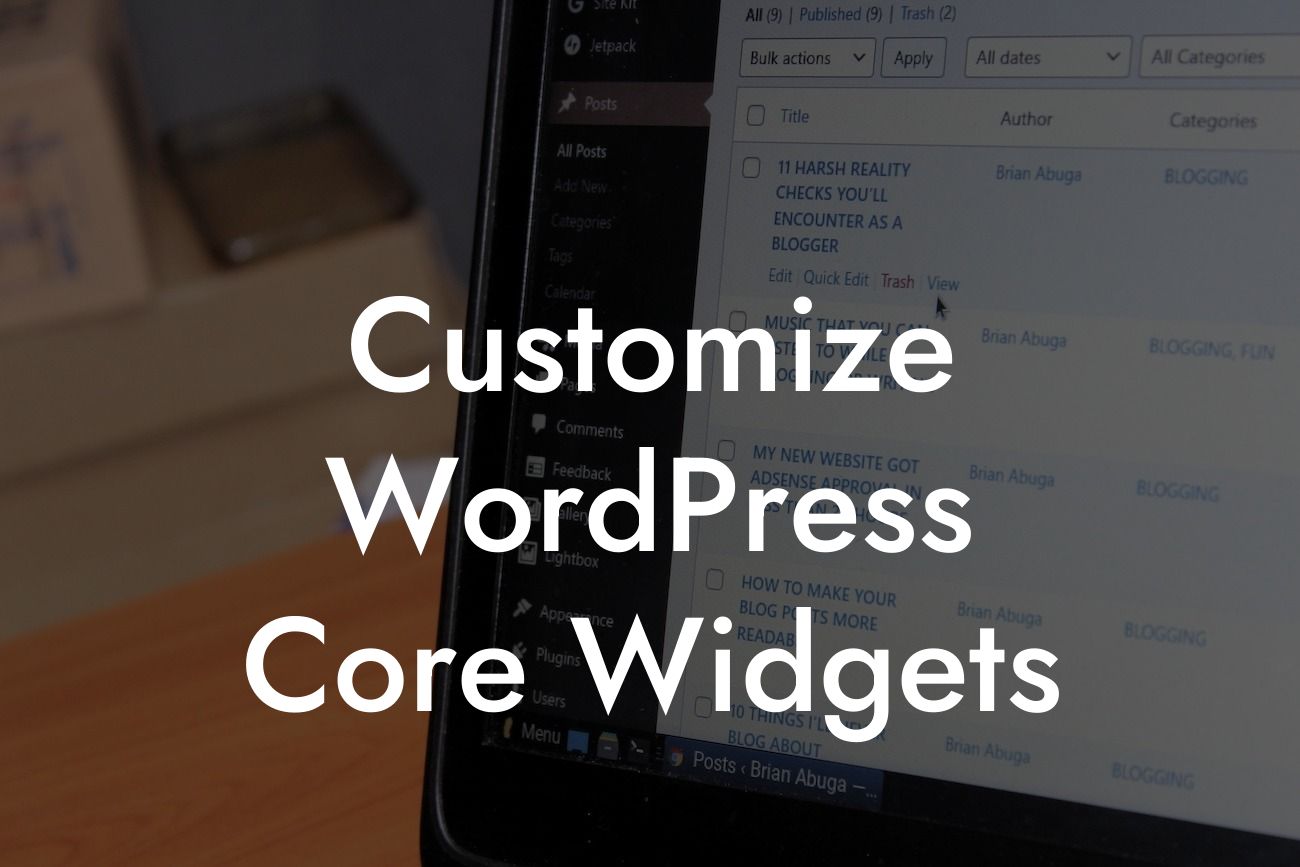 Customize WordPress Core Widgets