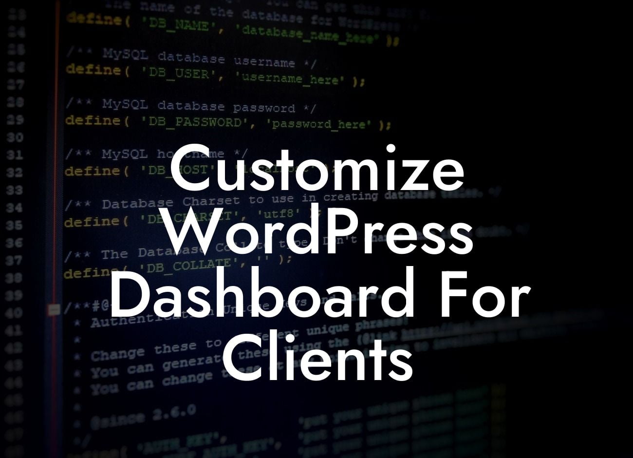 Customize WordPress Dashboard For Clients