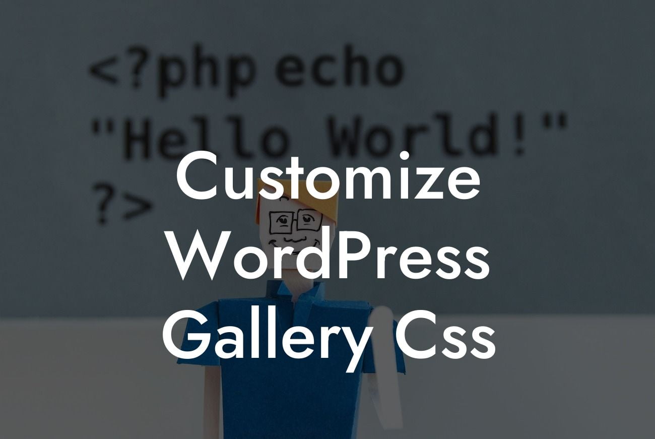 Customize WordPress Gallery Css