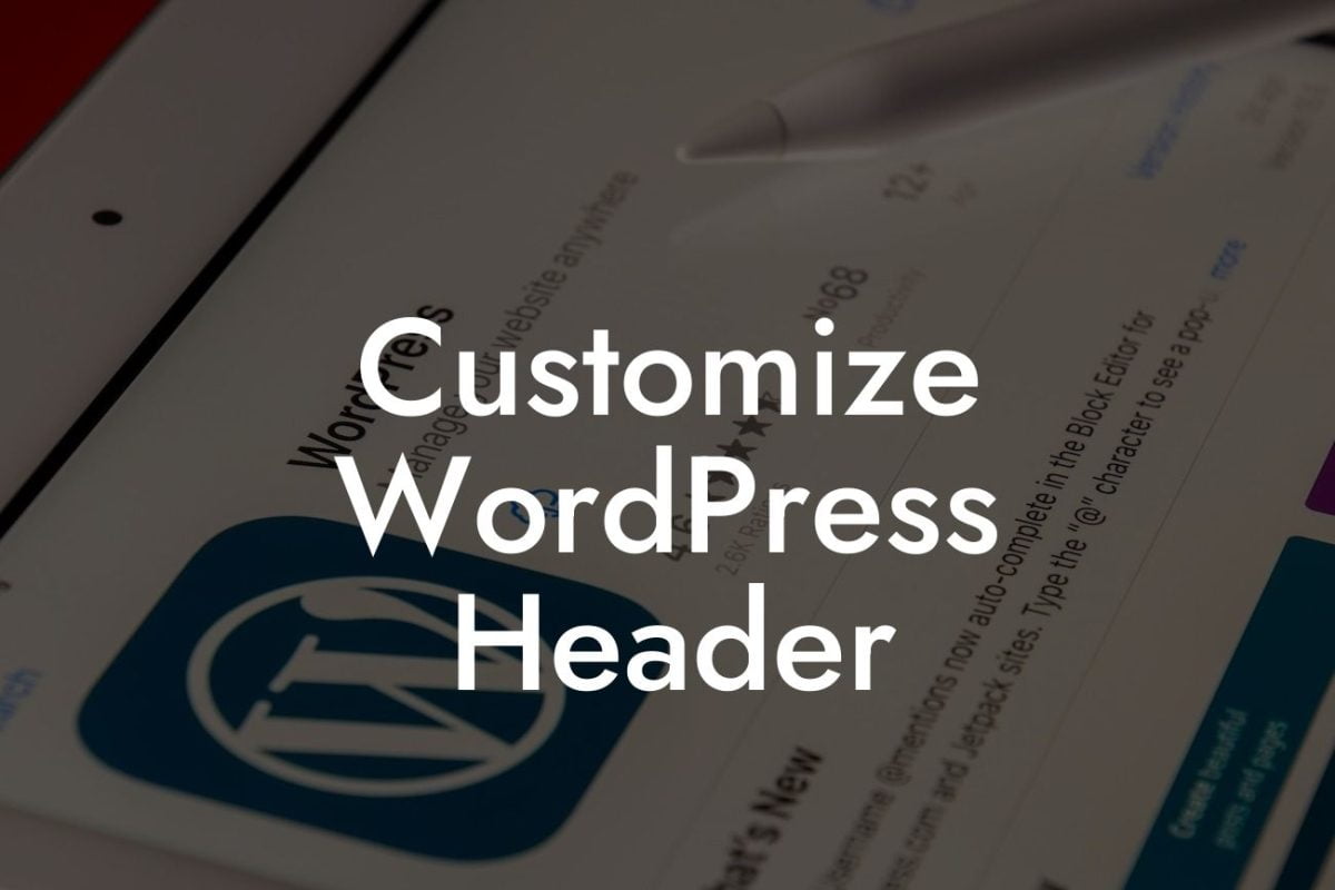 Customize WordPress Header