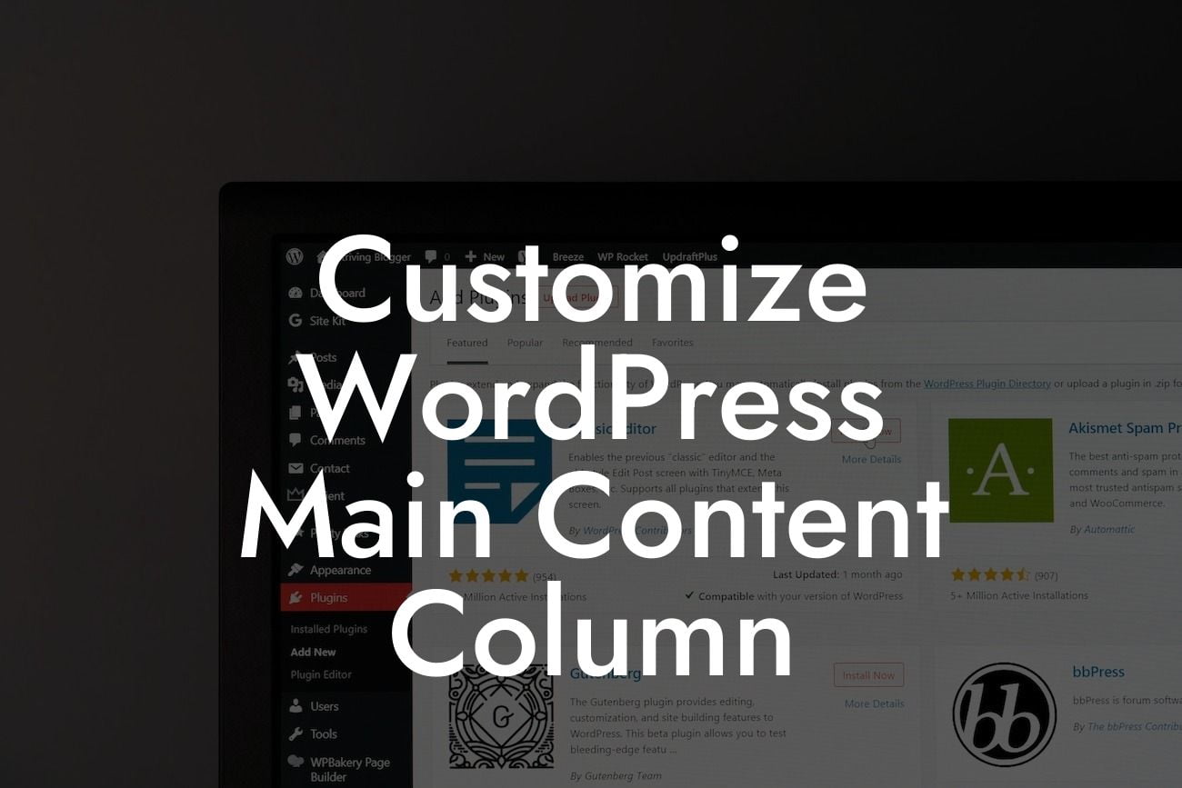 Customize WordPress Main Content Column