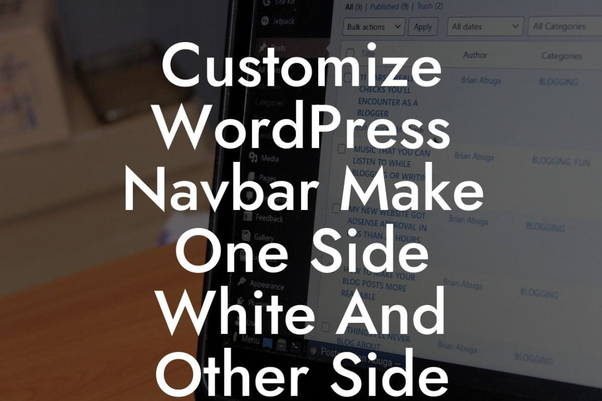 Customize WordPress Navbar Make One Side White And Other Side Black Divi