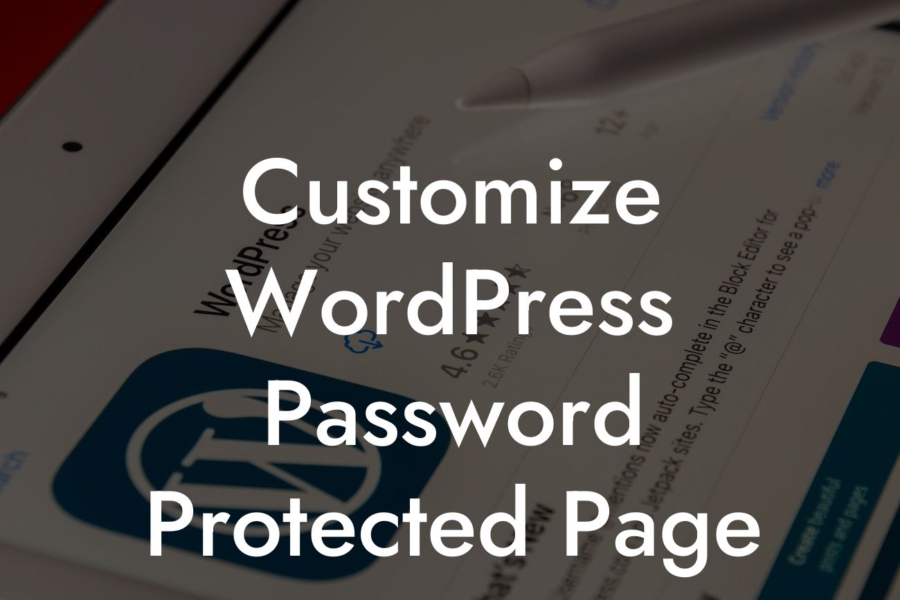 Customize WordPress Password Protected Page