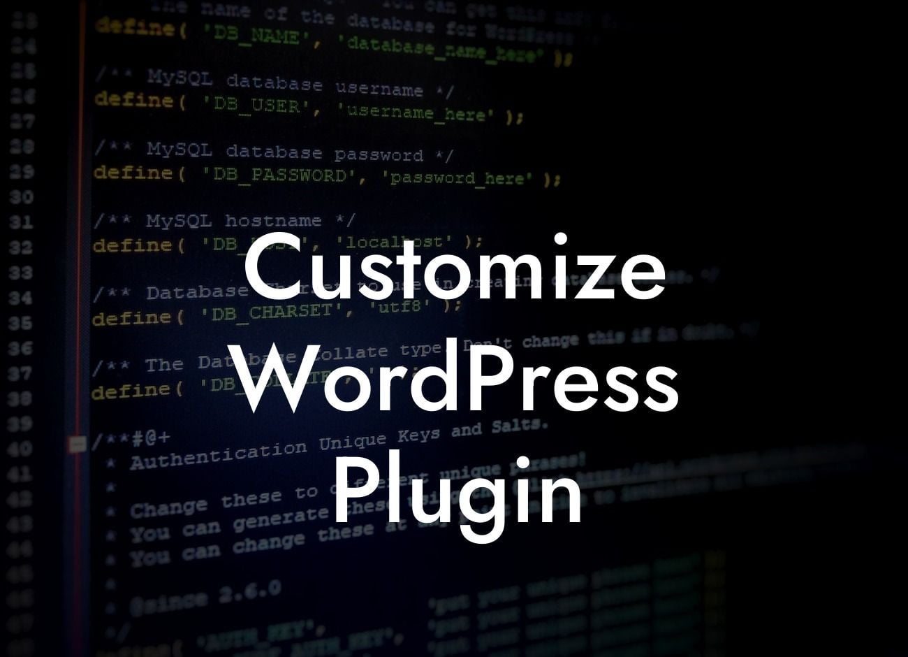 Customize WordPress Plugin