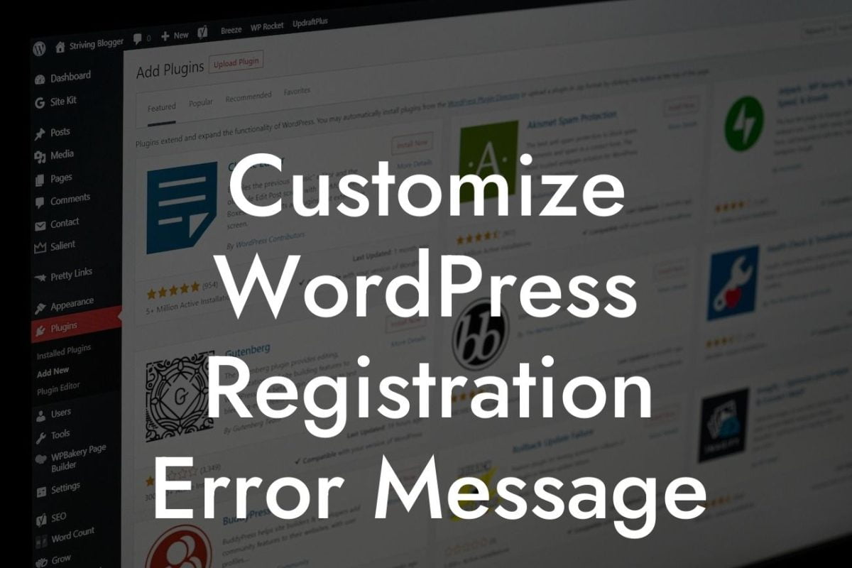 Customize WordPress Registration Error Message