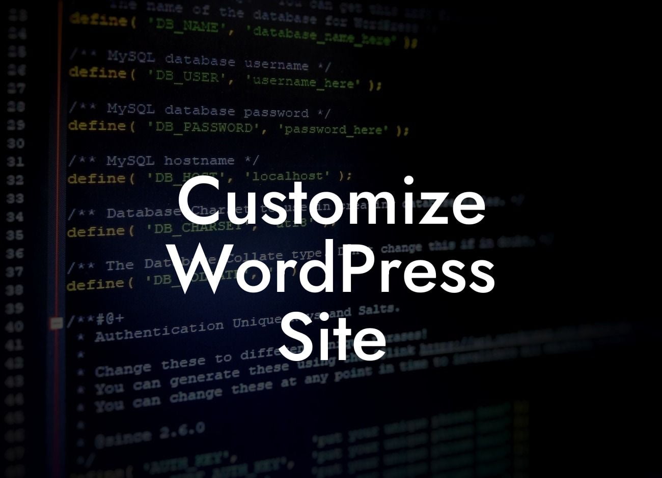 Customize WordPress Site