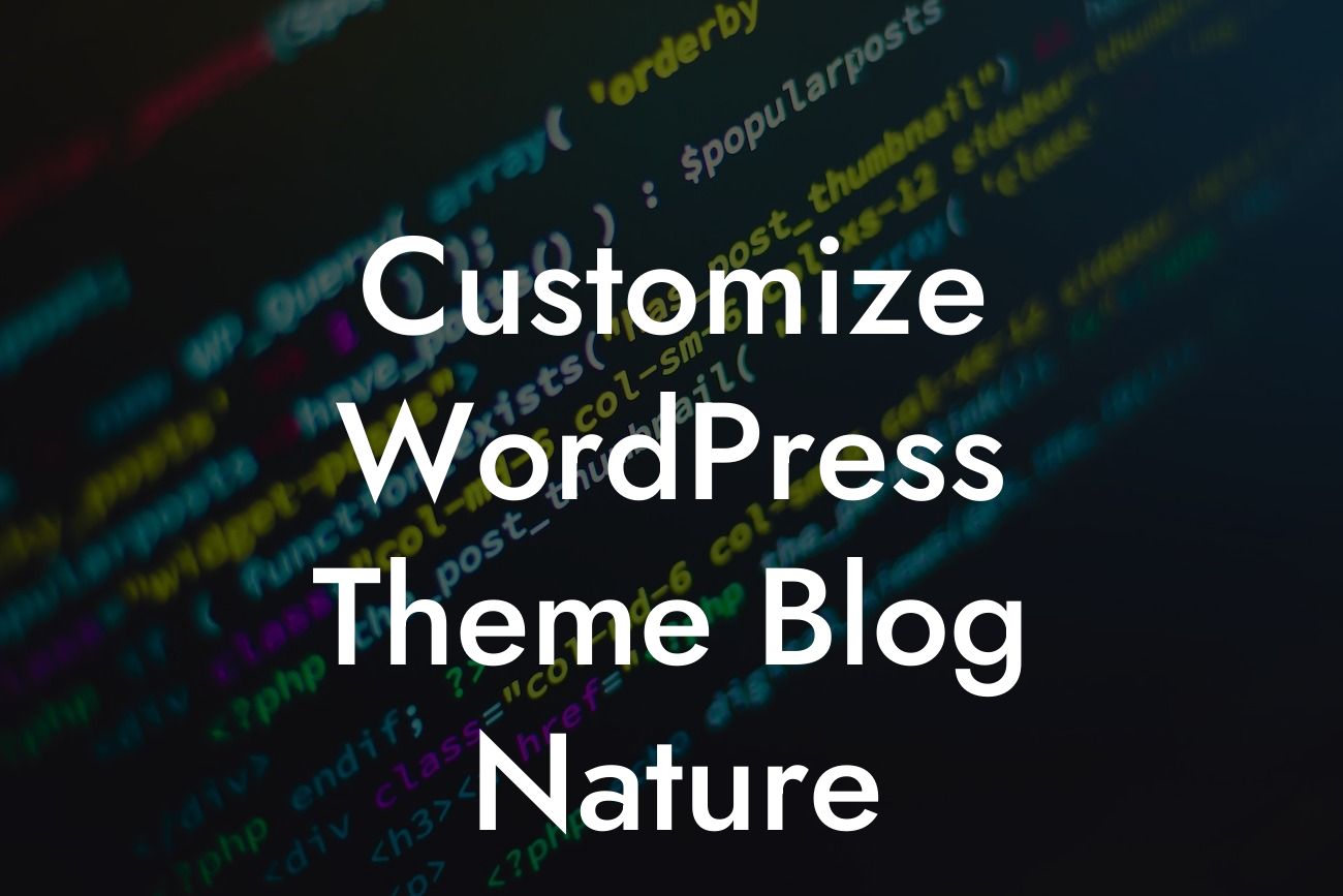 Customize WordPress Theme Blog Nature