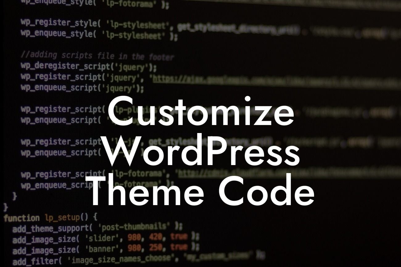 Customize WordPress Theme Code