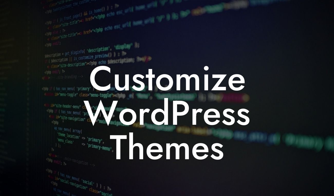 Customize WordPress Themes