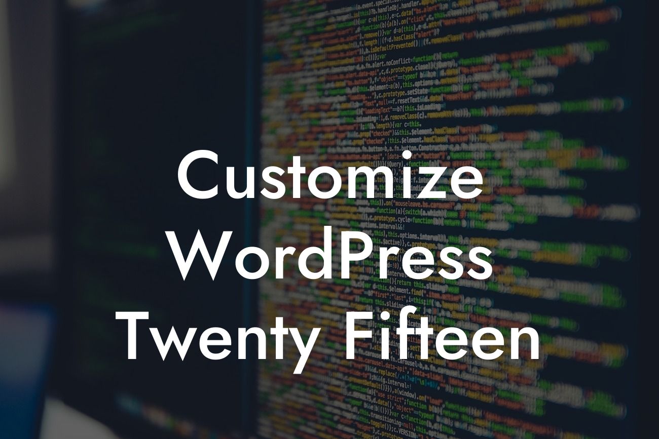 Customize WordPress Twenty Fifteen
