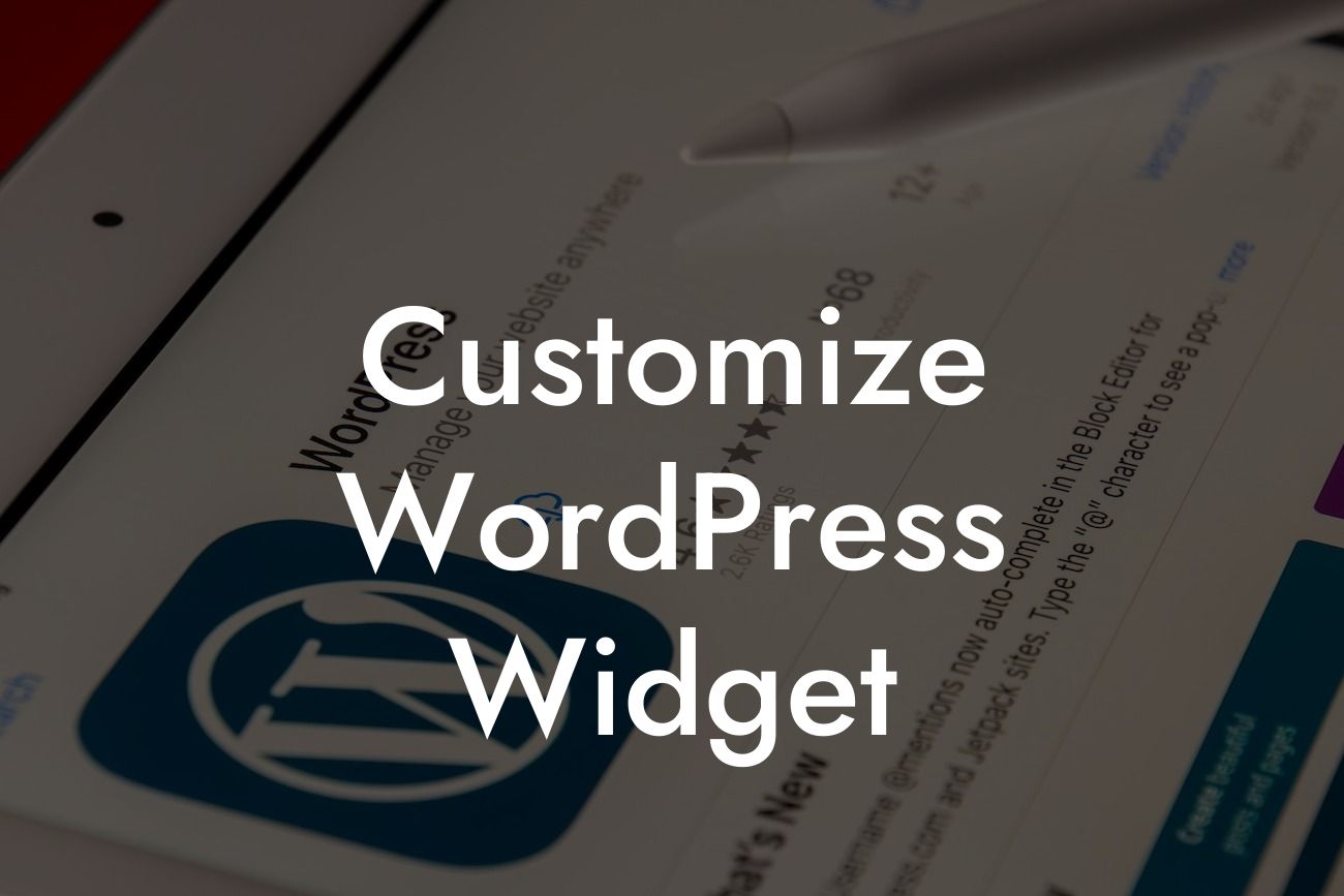 Customize WordPress Widget