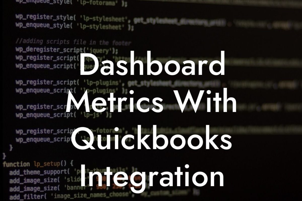 Dashboard Metrics With Quickbooks Integration