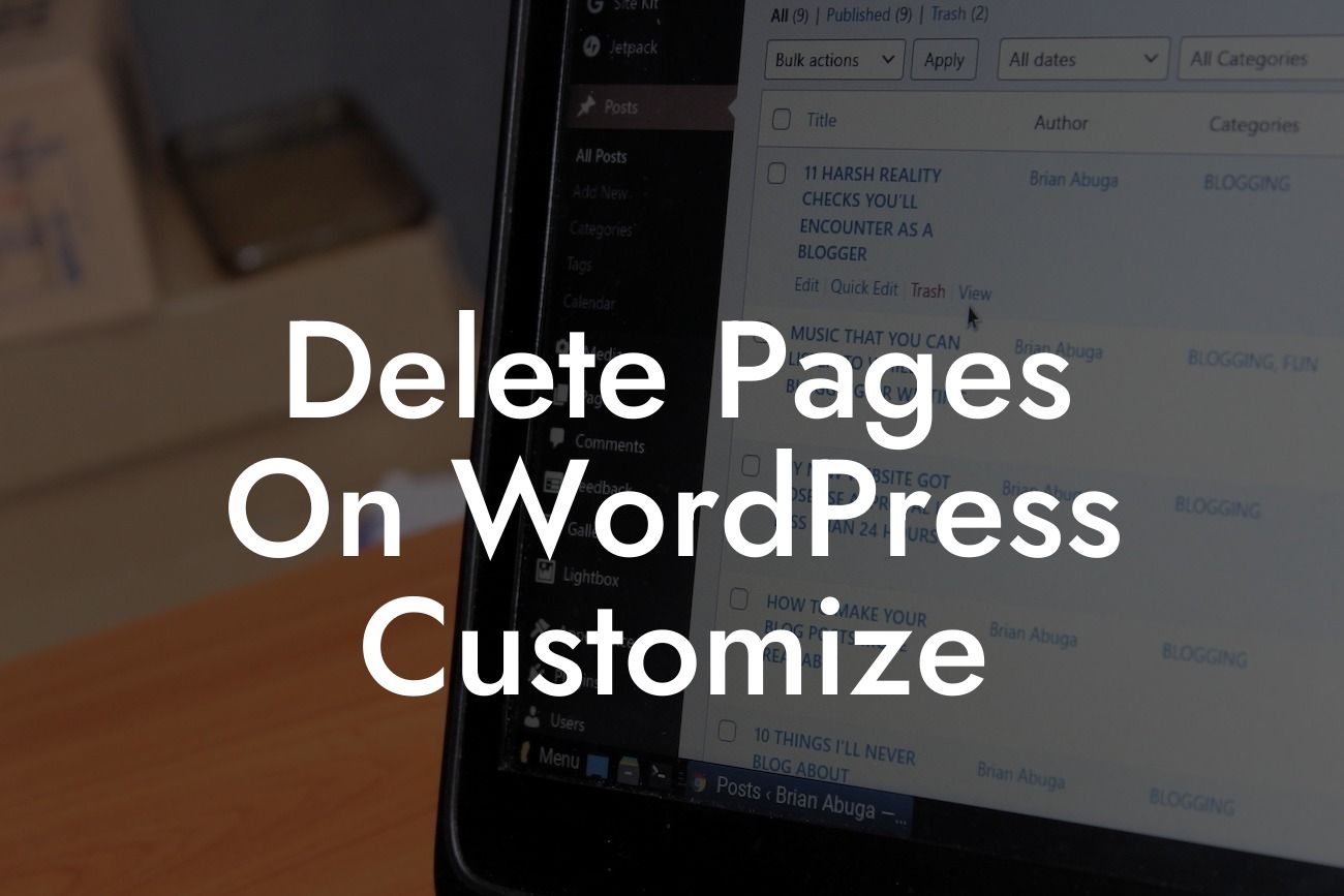 Delete Pages On WordPress Customize