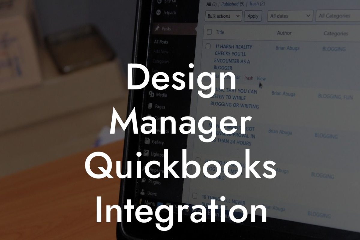 Design Manager Quickbooks Integration