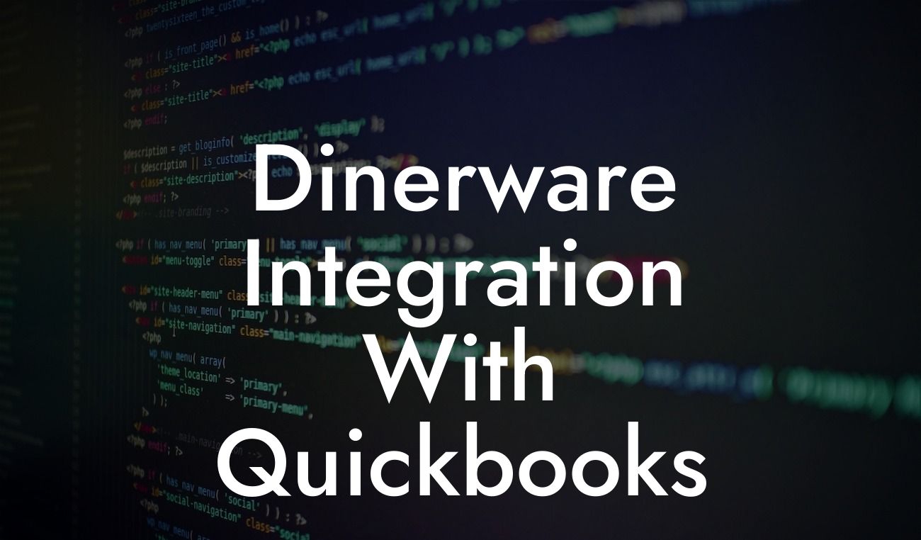 Dinerware Integration With Quickbooks