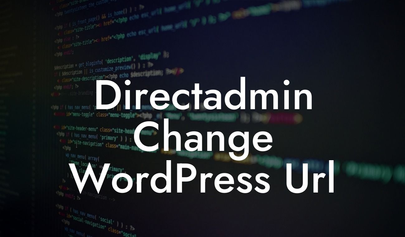 Directadmin Change WordPress Url