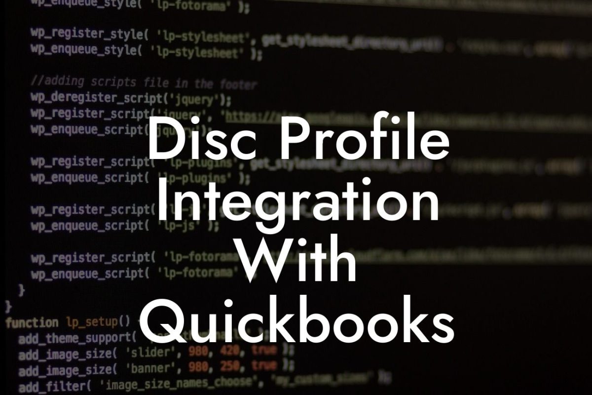 Disc Profile Integration With Quickbooks