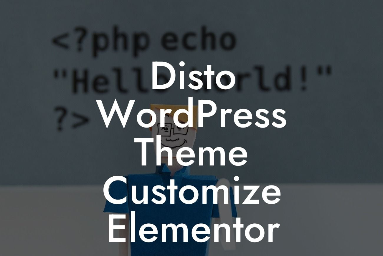 Disto WordPress Theme Customize Elementor