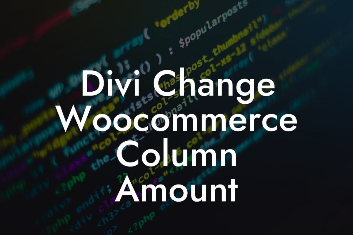 Divi Change Woocommerce Column Amount