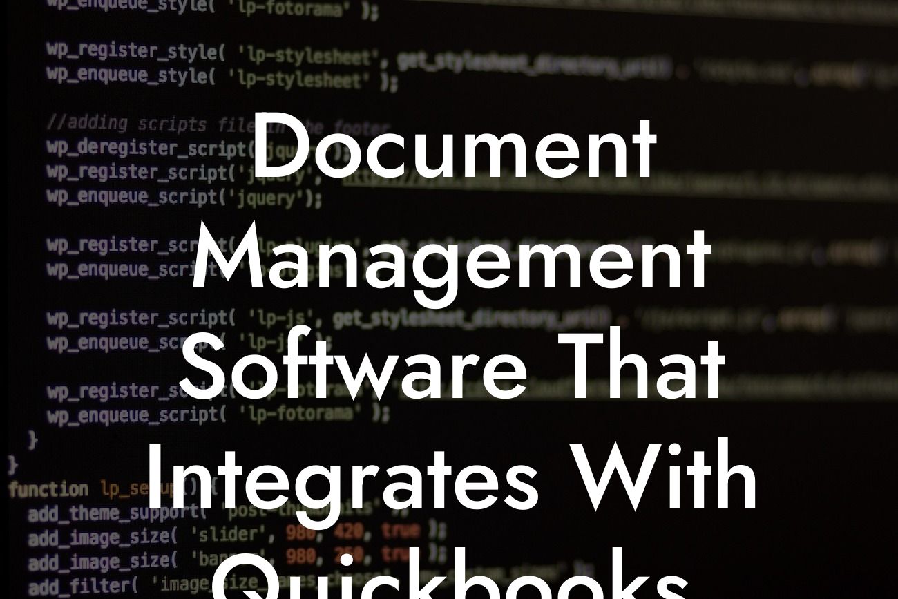 Document Management Software That Integrates With Quickbooks