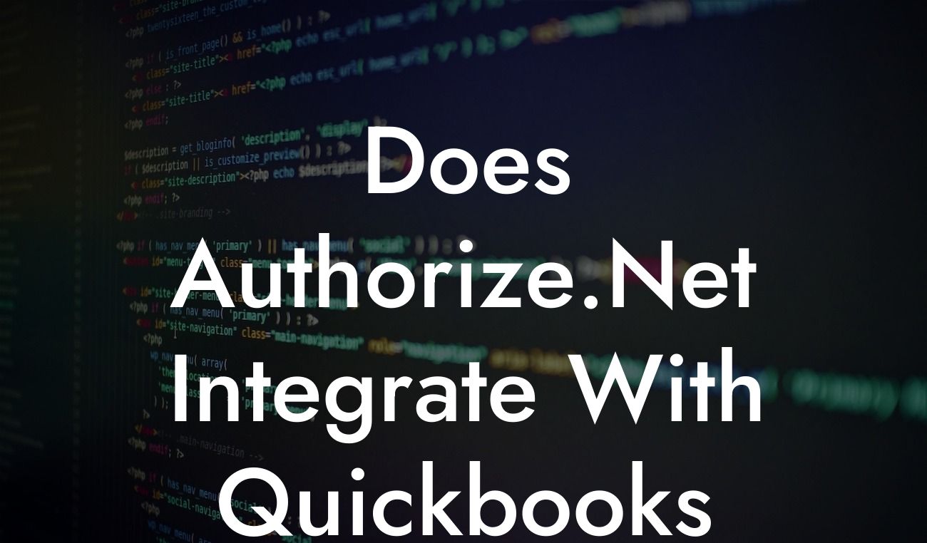 Does Authorize.Net Integrate With Quickbooks