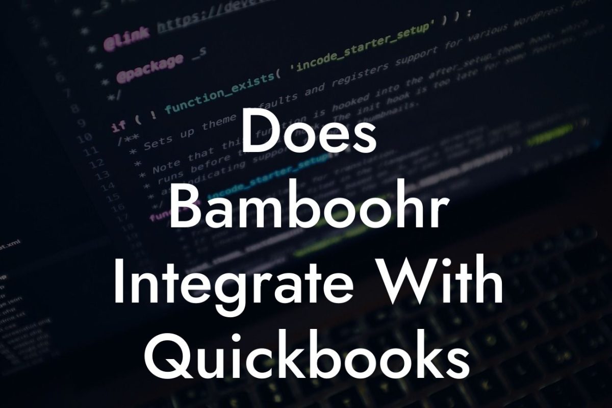 Does Bamboohr Integrate With Quickbooks