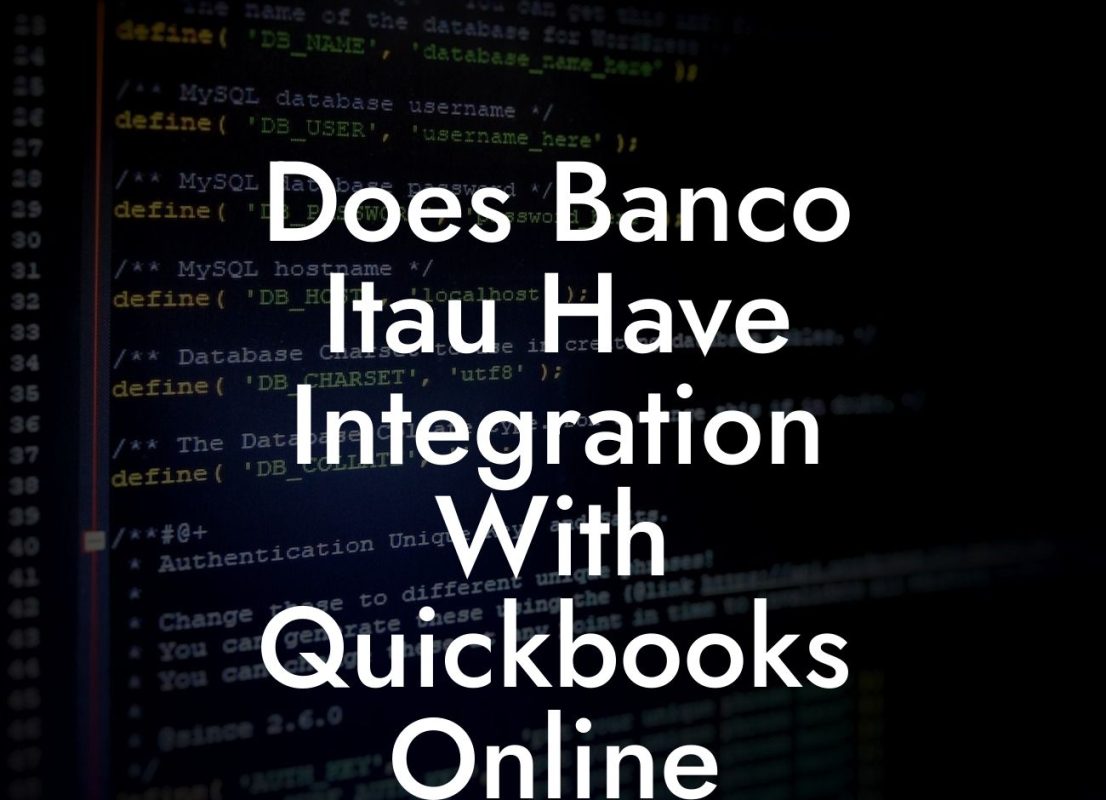 Does Banco Itau Have Integration With Quickbooks Online