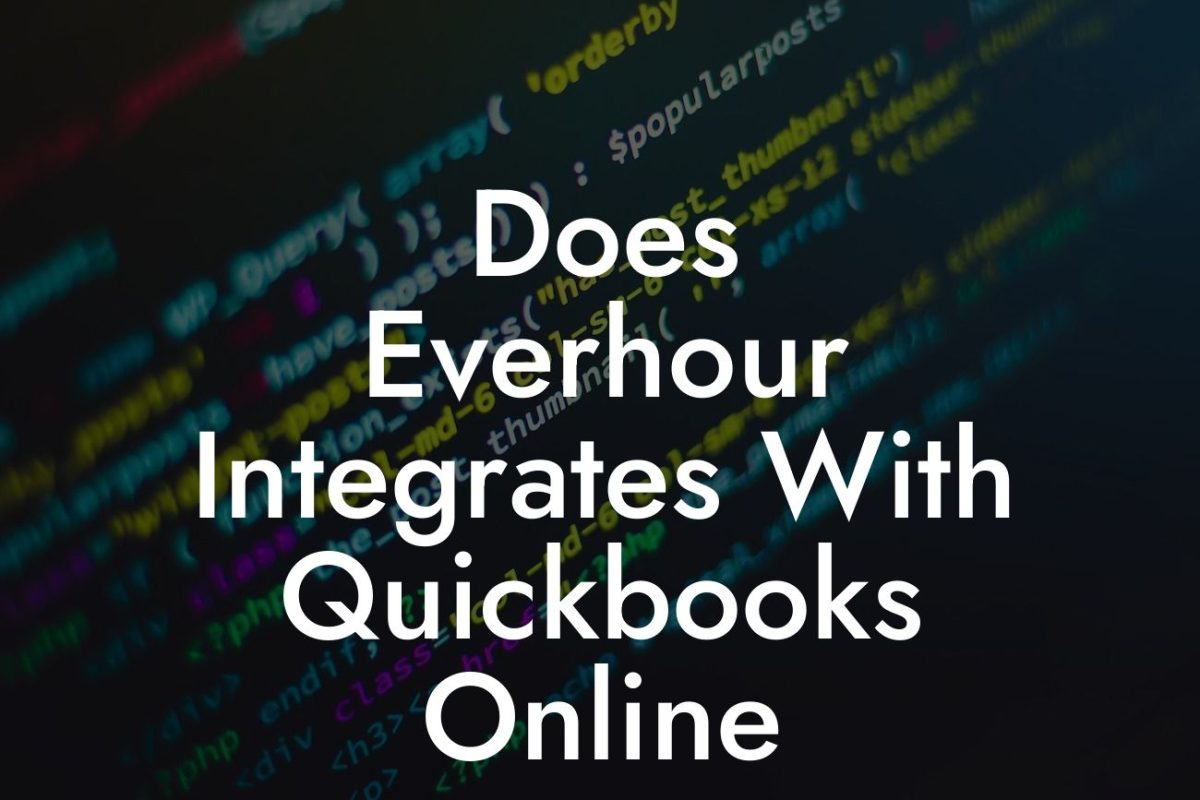Does Everhour Integrates With Quickbooks Online
